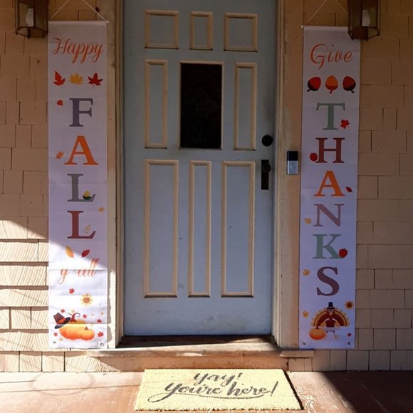 Thanksgiving Signs Banners Front Door Decorations Fall Decor Outdoor Porch Set - Picture 5 of 7